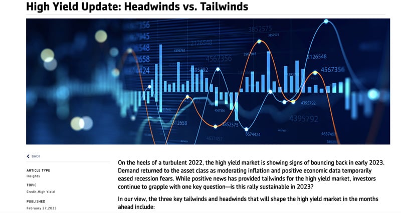 High Yield Update: Headwinds vs. Tailwinds 