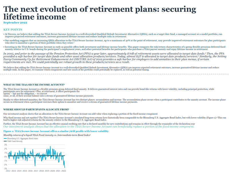 The next evolution of retirement plans: securing lifetime income 